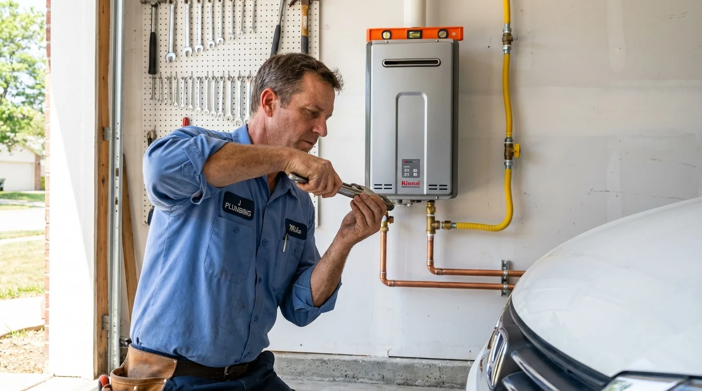 Tankless water heater installation by a Johns Plumbing LLC plumber in Casper